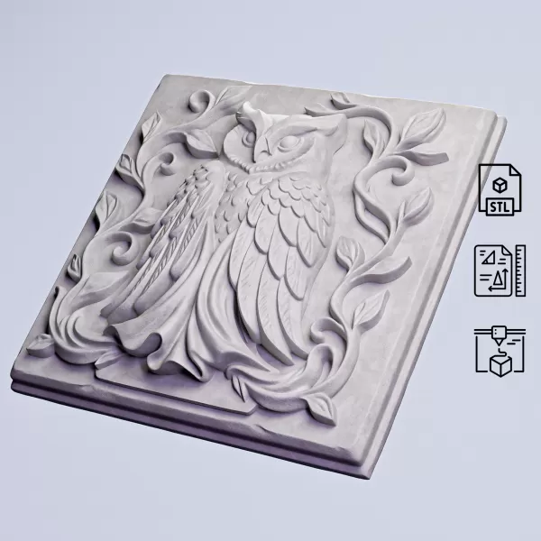 Decorative Owl Panel #RoZ - Model preview 6