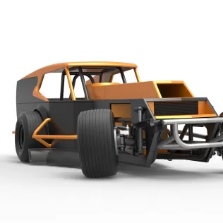 Vintage Dirt Modified stock car Version 5 while turning 1:25 - Model thumbnail 27