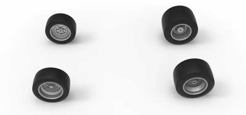 Wheel Set of Pavement Silver Crown Car Version 2 Scale 1:25 - Model preview 5