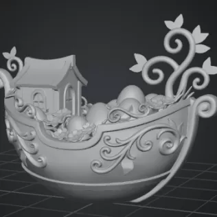 Fantasy Easter Egg Boat STL File– 3D Printable Easter Decoration - Model thumbnail 12
