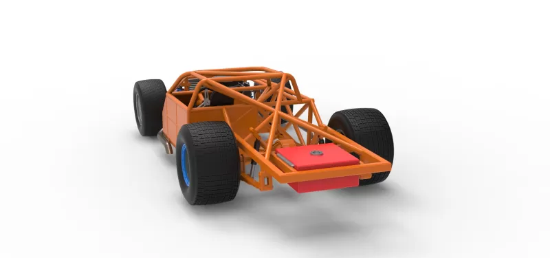 Vintage Dirt late model Race car Base Version 4 Scale 1:25 - Model preview 12