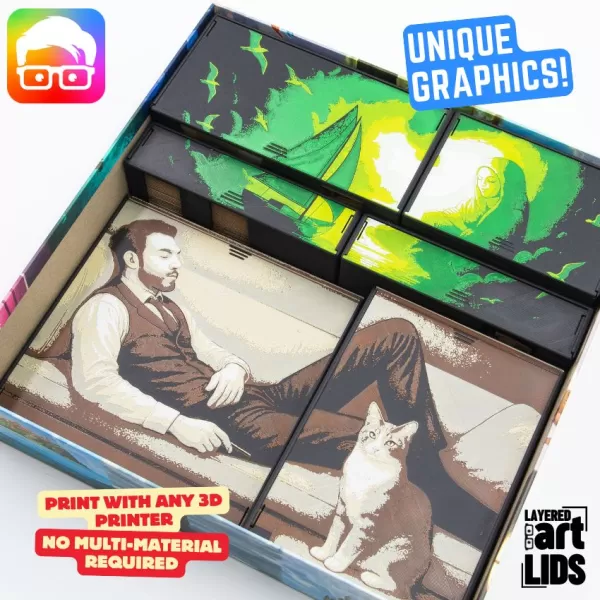 Unconscious Mind inc. Nightmares exp. board game organizer - Model preview 2