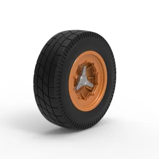 Wheel of Vintage Dirt race car V6 Scale 1:25 - Model thumbnail 2