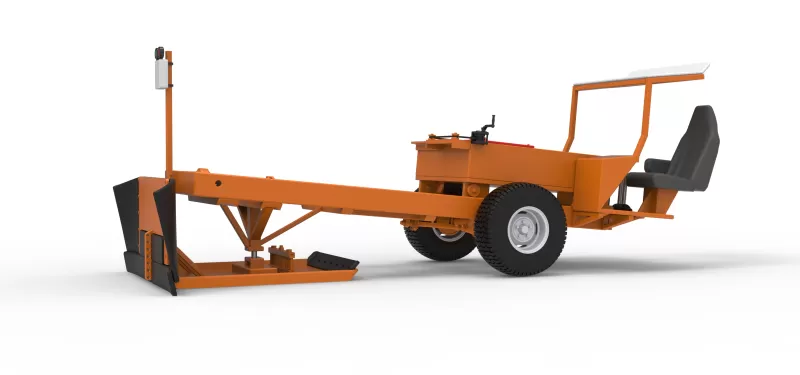 Garden Tractor pulling sled Scale 1:25 - Model preview 2