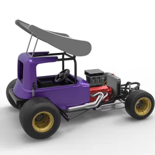 Vintage Winged Supermodified stock car for Dirt Scale 1:25 - Model thumbnail 20