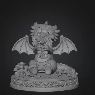 Romantic Dragon STL File for 3D Print - Model thumbnail 8