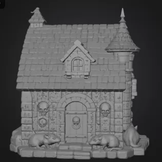 Haunted Fantasy Rat Cottage STL for 3D Printing - Model thumbnail 10