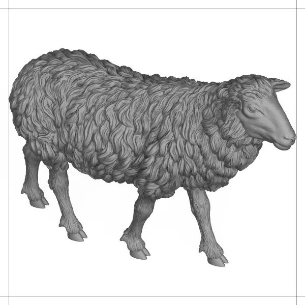 3D Printable Sheep Standing Pose - Model preview 5