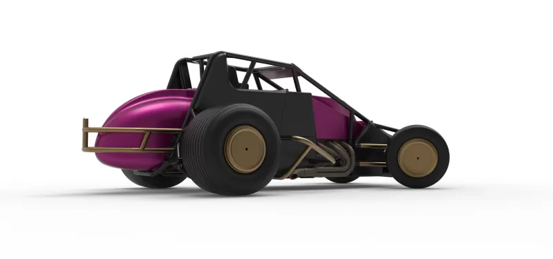 Dirt Silver Crown Car while turning Scale 1:25 - Model preview 21