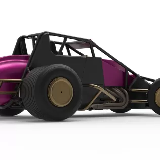 Dirt Silver Crown Car while turning Scale 1:25 - Model thumbnail 21