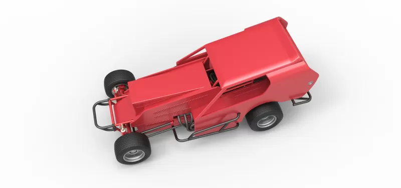 Vintage Dirt Modified stock car Version 4 Scale 1:25 - Model preview 4