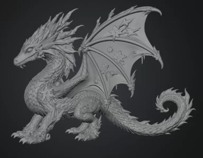 Winter Frost Dragon STL File for 3D Print - Model preview 13