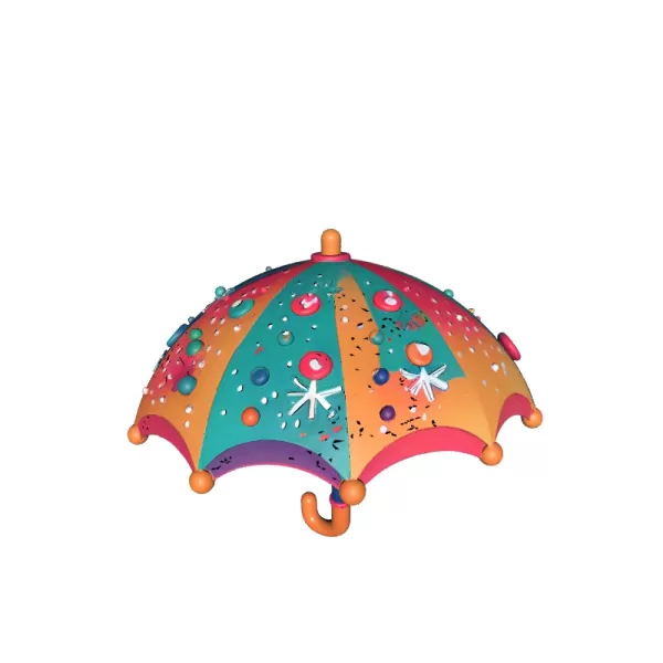 3D Printable Umbrella Model STL - Model preview 3