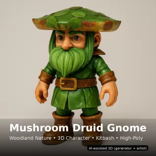 Woodland Gnome Collection (10 High-Poly Kitbash Characters) - Model thumbnail 4