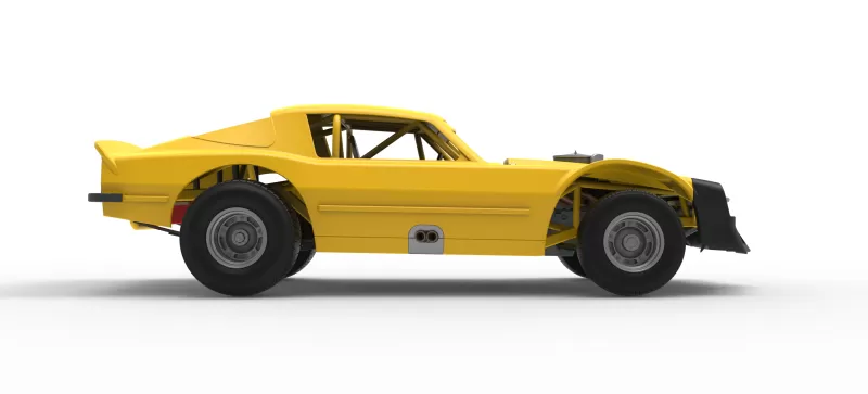 Vintage Dirt late model Race car Version 2 Scale 1:25 - Model preview 22