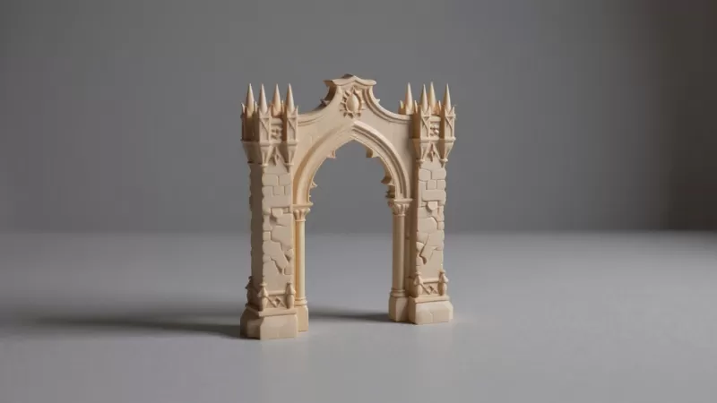 Gothic Arch Gate - Medieval Halloween Decor - Model preview 6