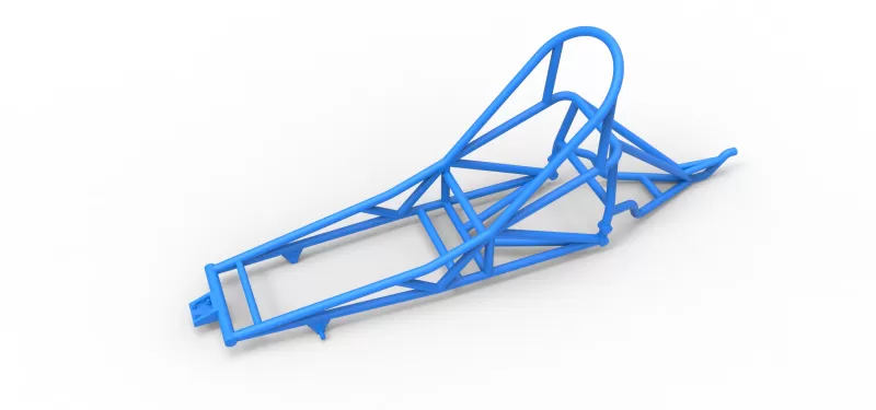 Frame of old school Front engine dragster Version 6 Scale 1:25 - Model preview 2