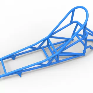 Frame of old school Front engine dragster Version 6 Scale 1:25 - Model thumbnail 2