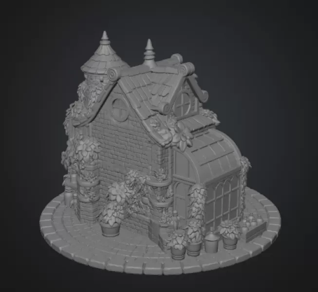 Enchanted Herbalist Cottage STL File for 3D Print - Model preview 12