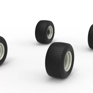 Wheel Set of Vintage Semi-Late Model Stock Car Scale 1:25 - Model thumbnail 2