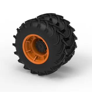 Front wheel of Racing Combine Harvester Version 2 Scale 1:25 - Model thumbnail 7