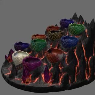 Volcanic Dragon Egg Mountain Organizer STL File for 3D Print - Model thumbnail 9
