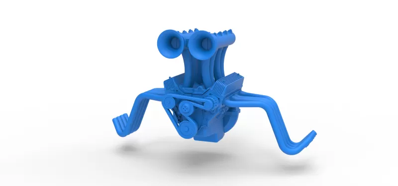 Engine V8 for vintage dragster Version 11 Scale 1:25 - Model preview 4