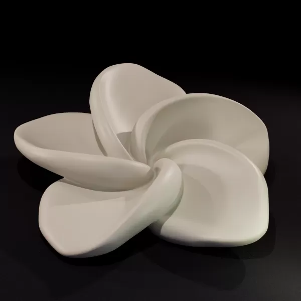 Plumeria Flower 3D Printable Model - Model preview 2