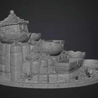 Fantasy Village Jewelry Organizer STL File for 3D Print - Model thumbnail 16