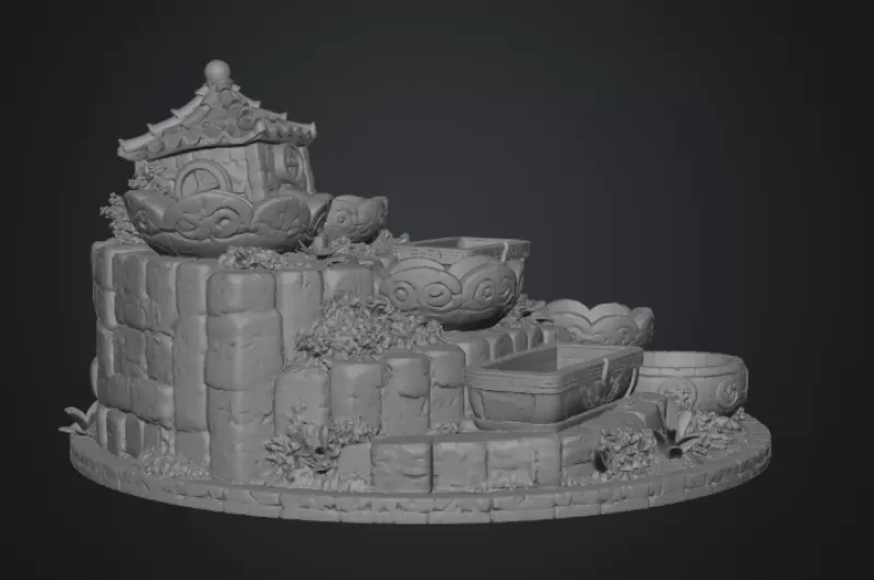 Fantasy Village Jewelry Organizer STL File for 3D Print - Model preview 16