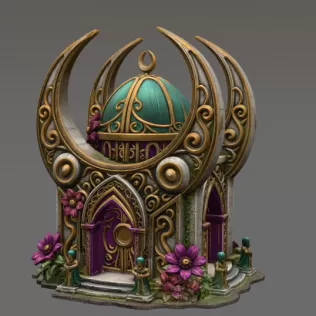 Celestial Moon Temple STL File for 3D Printing - Model thumbnail 3