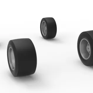 Wheel Set of Pavement Silver Crown Car Scale 1:25 - Model thumbnail 8