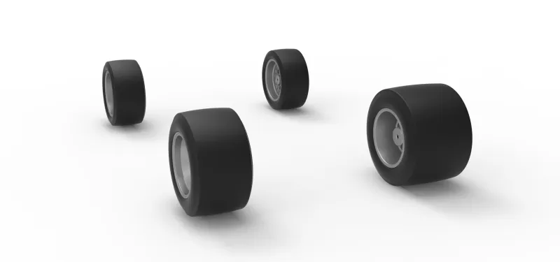 Wheel Set of Pavement Silver Crown Car Scale 1:25 - Model preview 8