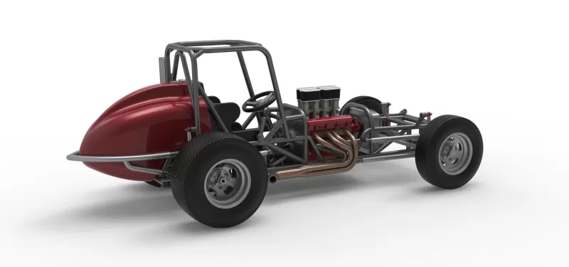 Dirt Silver Crown Champ car Base Version 2 Scale 1:25 - Model preview 20