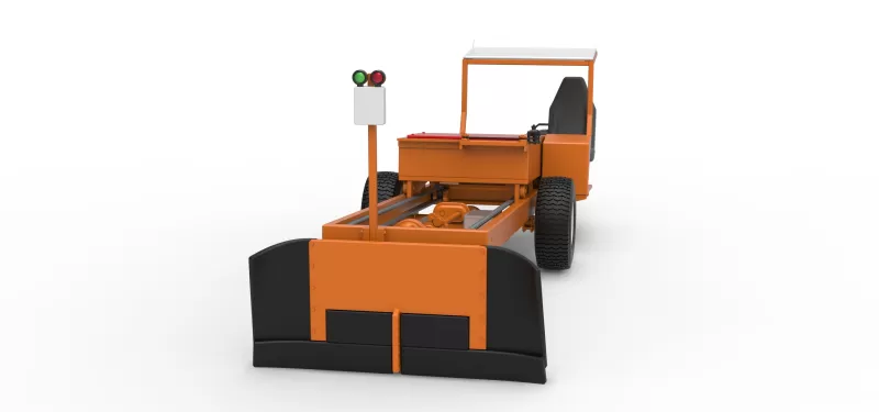 Garden Tractor pulling sled Scale 1:25 - Model preview 5