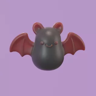 Chibi Bat 3D Printed Mold STL - Model thumbnail 2