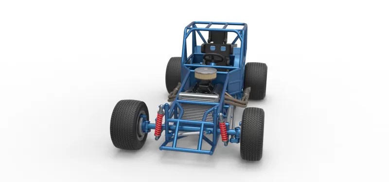 Vintage Dirt Modified stock car Base Scale 1:25 - Model preview 5