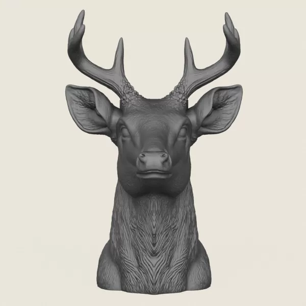Deer Head Vase Print Ready 3D Model - Model preview 3