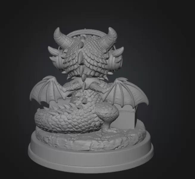 DJ Dragon Figurine – STL File for 3D Printing - Model preview 9