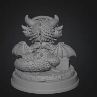 DJ Dragon Figurine – STL File for 3D Printing - Model thumbnail 9
