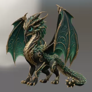 Emerald Crown Dragon STL File for 3D Print - Model thumbnail 5