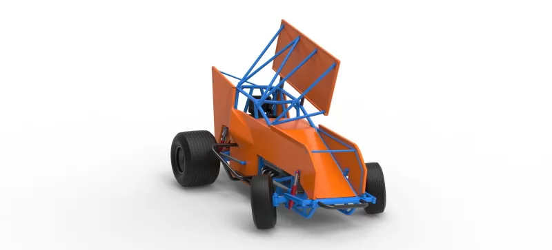Winged Sprint car Version 2 while turning Scale 1:25 - Model preview 26