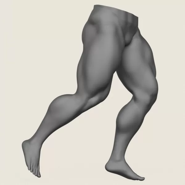 Muscular Man Leg Pose 02 - Model preview 3