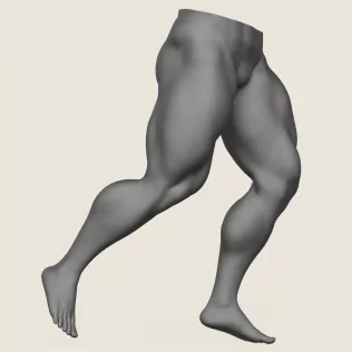 Muscular Man Leg Pose 02 - Model thumbnail 3
