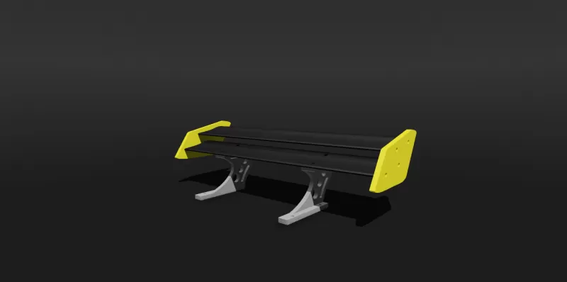 RC DRIFT CAR 1:10 DOUBLE DECK WING GT SPOILER - Model preview 1