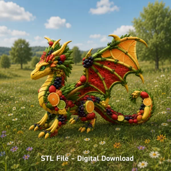 Fruit Harvest Dragon STL File for 3D Print - Model preview 1
