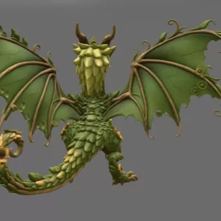Sunflower Meadow Dragon STL File for 3D Print - Model thumbnail 8