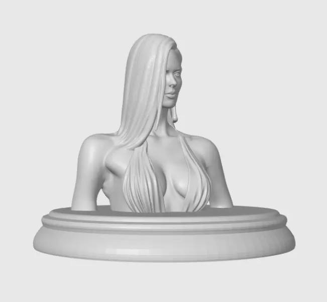 Charlize Theron 3D Bust - Model preview 10