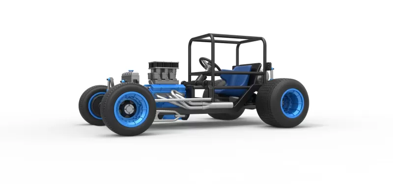 Vintage Dirt Supermodified stock car Base Scale 1:25 - Model preview 2