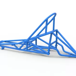 Frame of old school Front engine dragster Version 6 Scale 1:25 - Model thumbnail 9